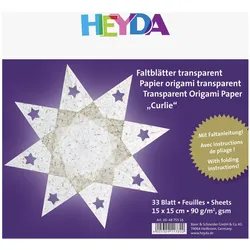 5x Heyda, Bastelpapier, Faltblatt Papier 15x15cm gold transparent VE=250 Blatt (90 g/m2, 250x)