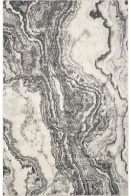 Strick & Bolton Rizzetta Ivory/ Grey Marbled Area Rug