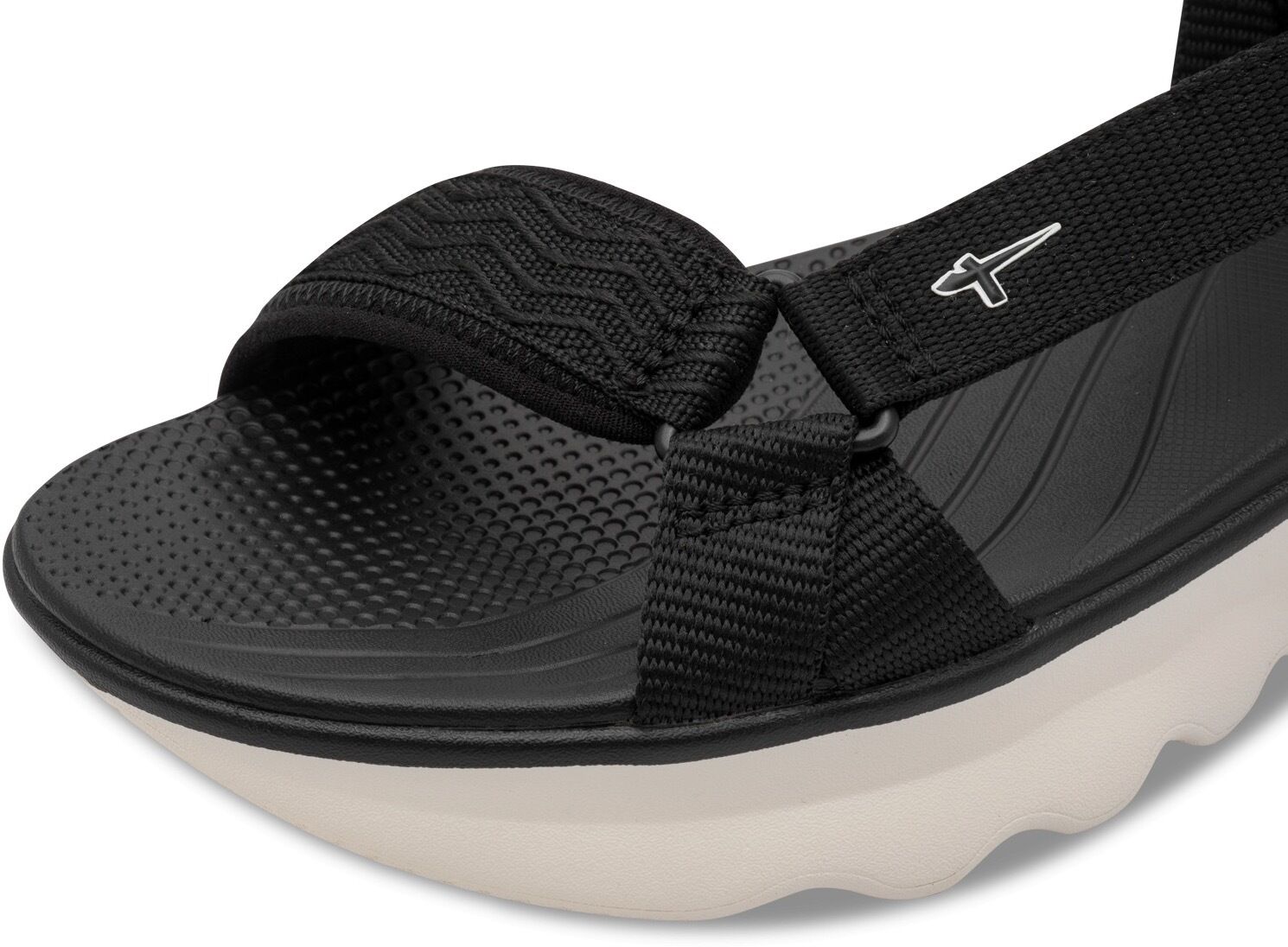 Trekkingsandale TAMARIS, Damen, Gr. 37, Textil, schwarz, unifarben, Schuhe Trekkingsandale, Plateau, Sandalette, Riemchensandale in veganer Verarbeitung