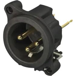 Neutrik XLR 3P Receptacle - male Horizontale Leiterplattenmontage