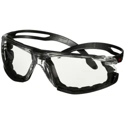 3M SecureFit 500 Schutzbrille, mit Schaumrahmen, schwarze Bügel, Scotchgard Antikratz-/Antibeschlag-Beschichtung (K&N), klare Scheibe, SF501SGAF-BLK-FM
