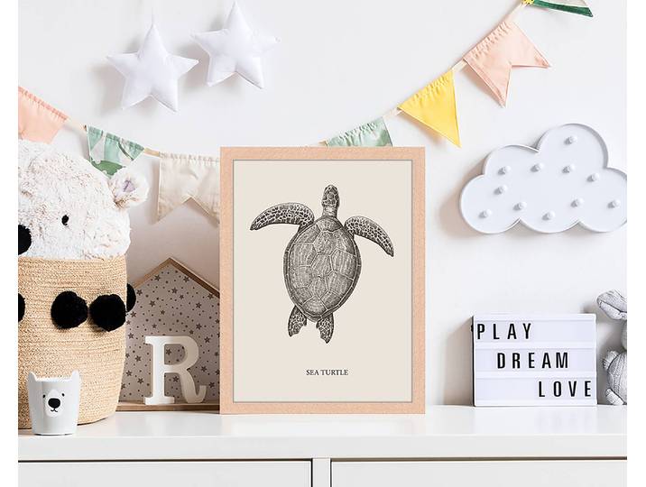 Tableau déco Sea Turtle 33 x 43cm Multicolore