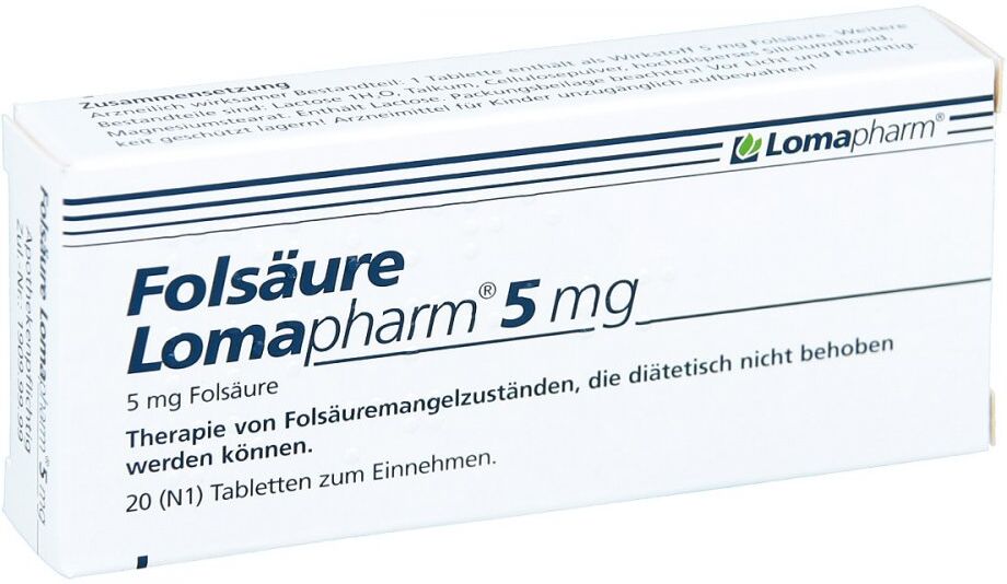 Folsäure Lomapharm 5 mg Tabletten