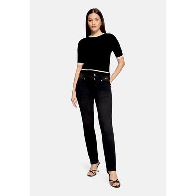 Boyfriend-Jeans BETTY BARCLAY "Damen mit Nieten", Damen, Gr. 36, Normalgrößen, schwarz (schwarz denim), Denim/Jeans, Obermaterial: 99% Baumwolle, 1% Elasthan, Basic, lässig geschnitten, Jeans
