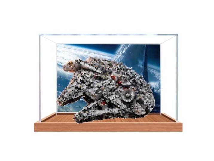Acryl-Vitrine, kompatibel mit Le-go 75192 (Hintergrund 3 mmB) Kompatibel mit Le-go 75192 Millennium Falcon Clear Acryl-Vitrine; staubdicht, transparent, nur Hülle