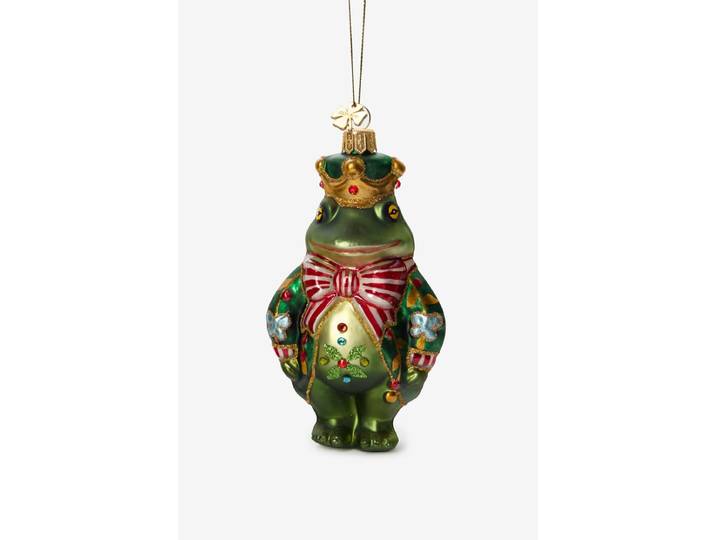 Kerst ornament kikker met kroon