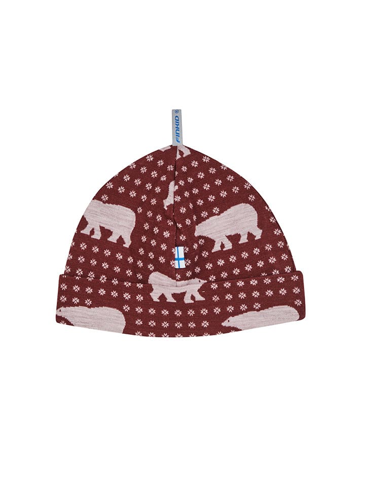 finkid Wollmütze "Nordik" in Rot/ Weiß - 48-50 cm