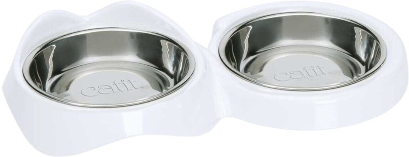 Catit Ciotola Doppia Pixi Dish Bianca per Gatti 2 x 200 ml