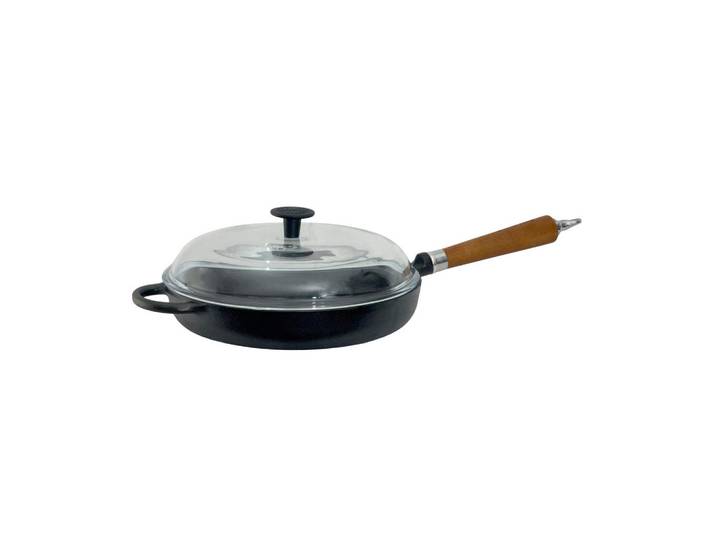 Ronneby Bruk Bratpfanne, Braun, Schwarz, Transparent, Holz, Metall, Glas, 28x13x56 cm, Kochen, Pfannen, Bratpfannen