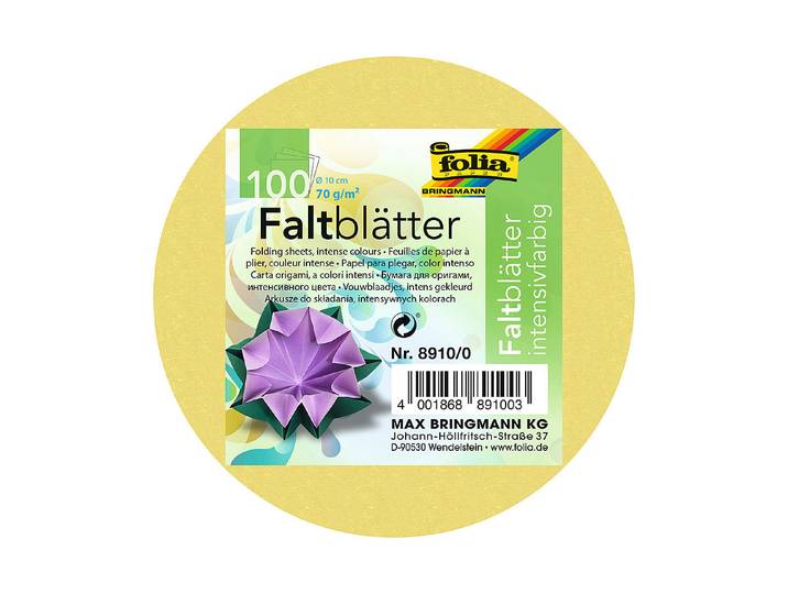 Folia Faltblätter Rund ⌀ 10 cm 70 g/m²