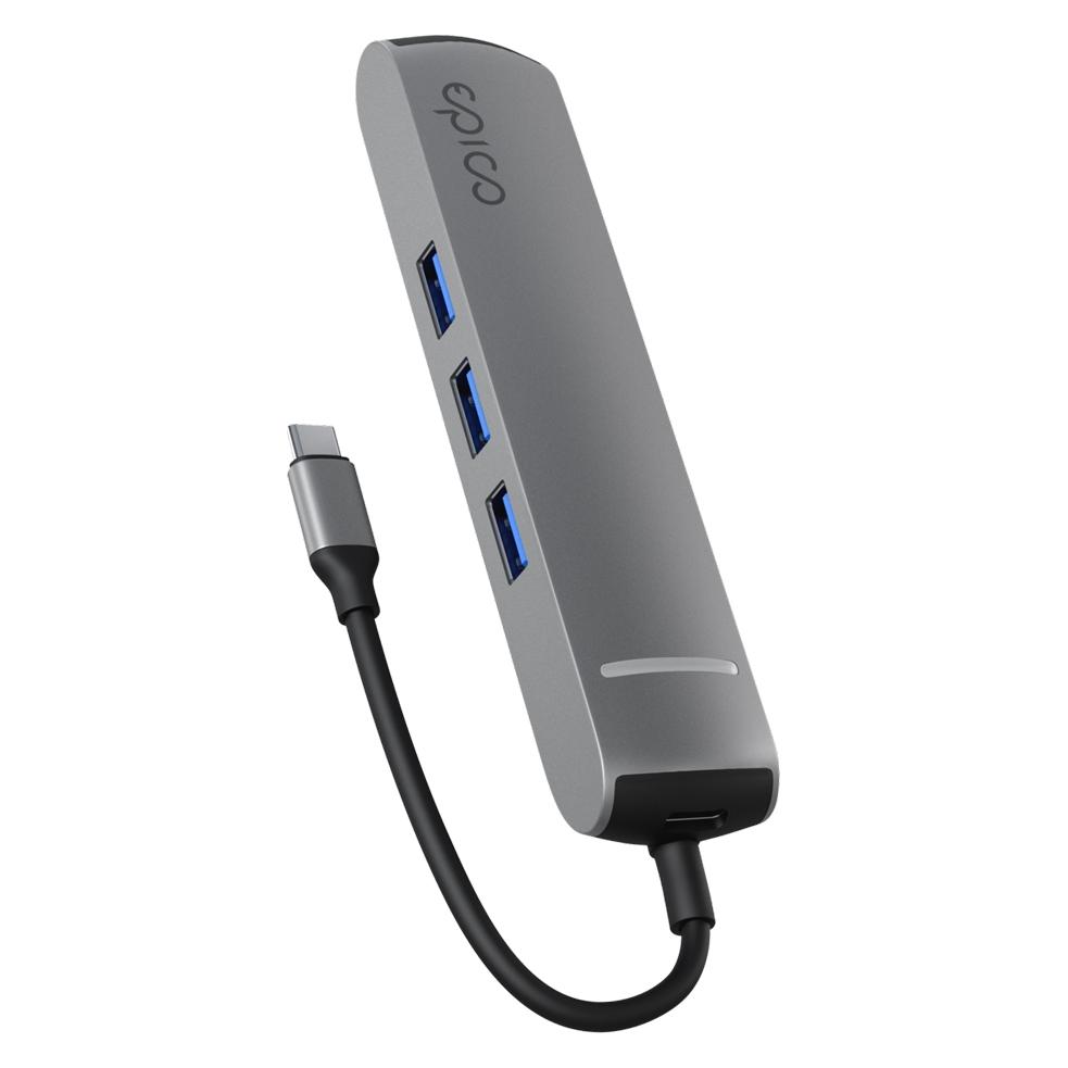 Epico 6in1 Slim Hub 8K with USB-C connector - space gray (USB-C, 6 Ports) (9915112100070)