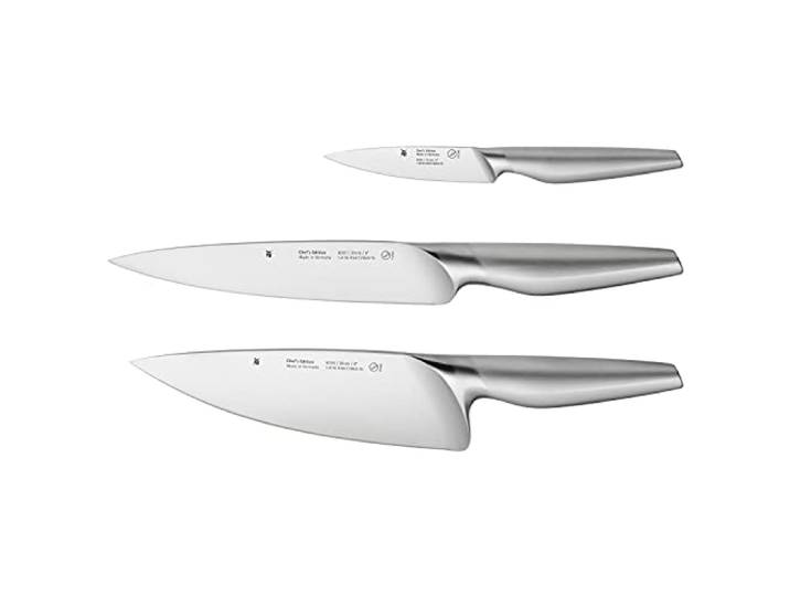 WMF Chef's Edition Messerset 3teilig, Made in Germany, 3 Messer geschmiedet, Küchenmesser, Kochmesser, Fleischmesser, Spickmesser, Performance Cut, Spezialklingenstahl, Holzbox