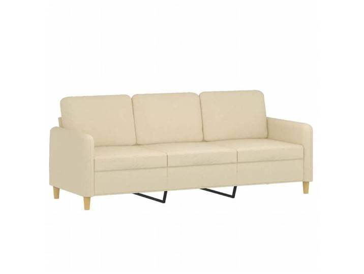 Sofa Fixe - ORVEL - Canapé à 3 places moderne - 3 personnes - Crème - 180 cm - Tissu 65706