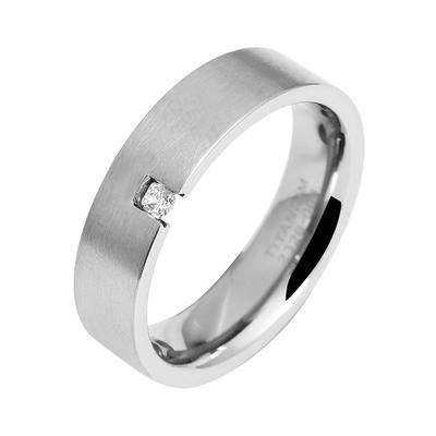Partnerring AKZENT "Romance, silberfarbig, langlebig" Gr. 52, silber (silberfarbig), Fingerringe, Damen, 52, Titan