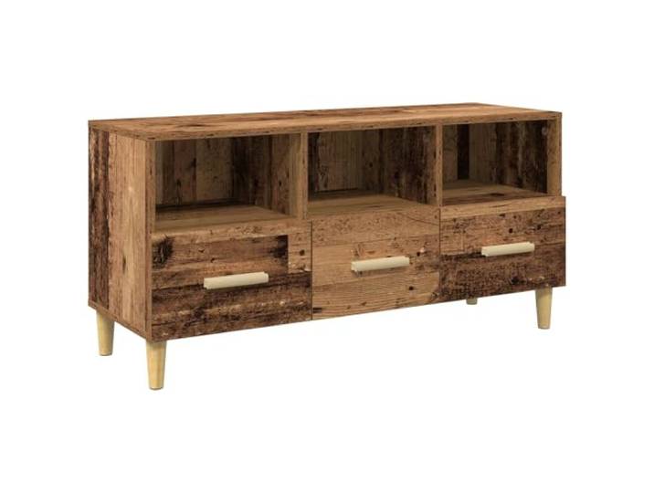 hliofuir TV-Schrank Altholz 102x36x50 cm Lowboard aus Holzwerkstoff Praktische Medienkommode fürs Wohnzimmer oder Schlafzimmer mit 3 Schubladen und 3 Fächern für Ordnung und Übersicht.