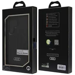 Audi Synthetic Leather MagSafe S928 czarny/black hardcase AU-TPUPCMU-Q5/D1-BK (Samsung Galaxy S24 Ultra), Smartphone Hülle, Schwarz