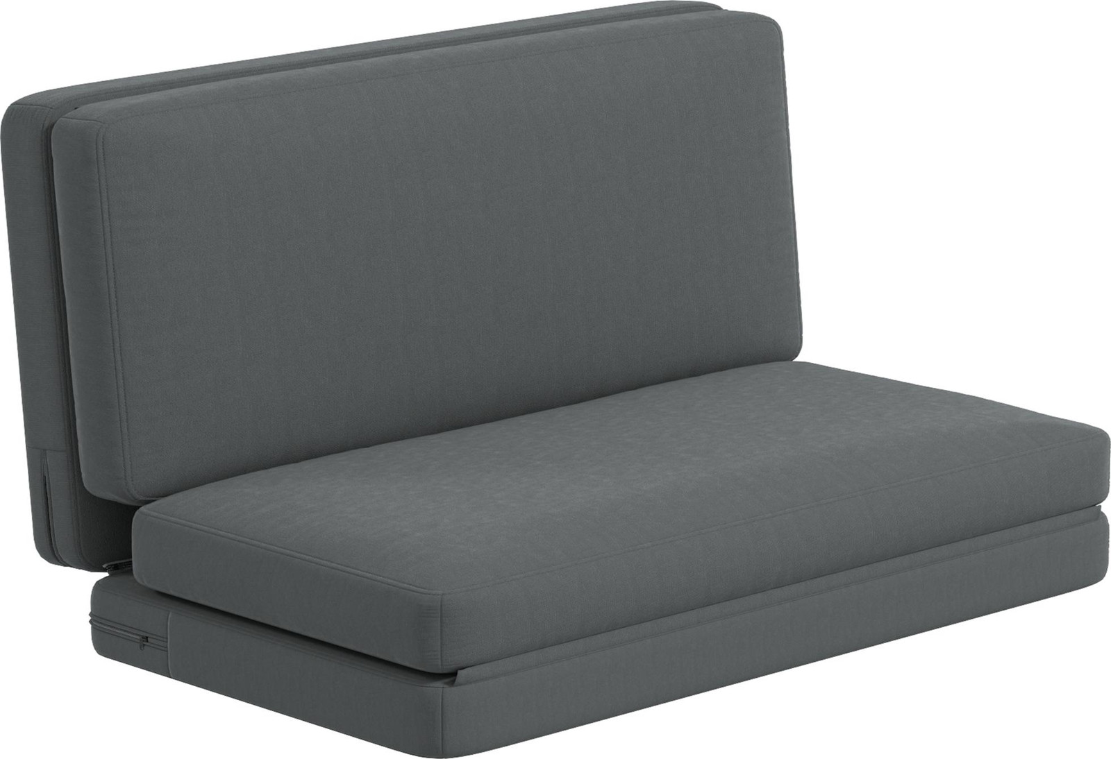 Fortuna Lai multifunctionele 3-in-1 slaapbank met fluweleffect, donkergrijs
