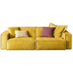 KAWOLA Sofa SAMU 2-Sitzer Stoff gelb