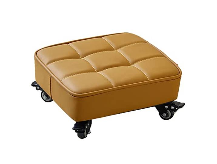 JFGCTYHXY Hocker mit Rollen, Quadratischer Rollsitz(Yellow)