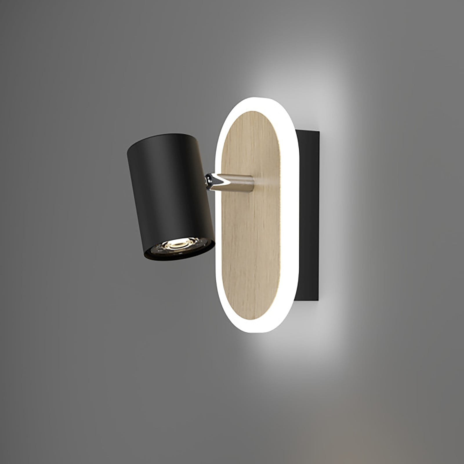 Eglo Rimbocchi LED wandlamp zwart/bruin met 850 lm