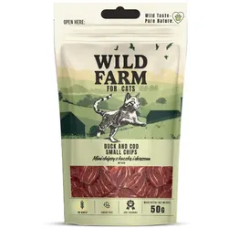 WILD FARM Chips mit Ente und Kabeljau 50g Leckerbissen für Katzen