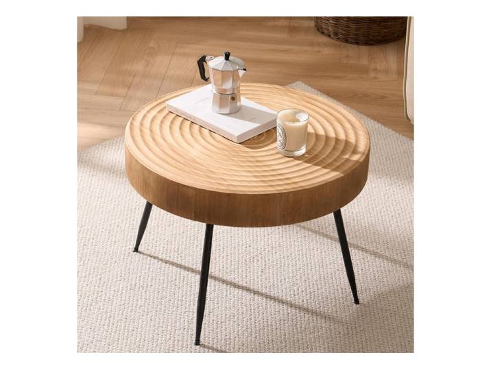 LuxusKollektion Beistelltisch Runder Beistelltisch Holz 60x42cm (1-St)