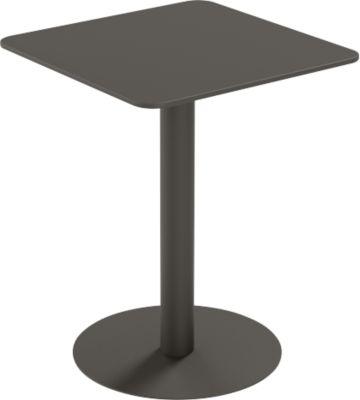 meet by Paperflow Outdoor-Tisch Cross, quadratisch, Tellerfuß, B 600 x T 600 x H 750 mm, schwarz/mattschwarz