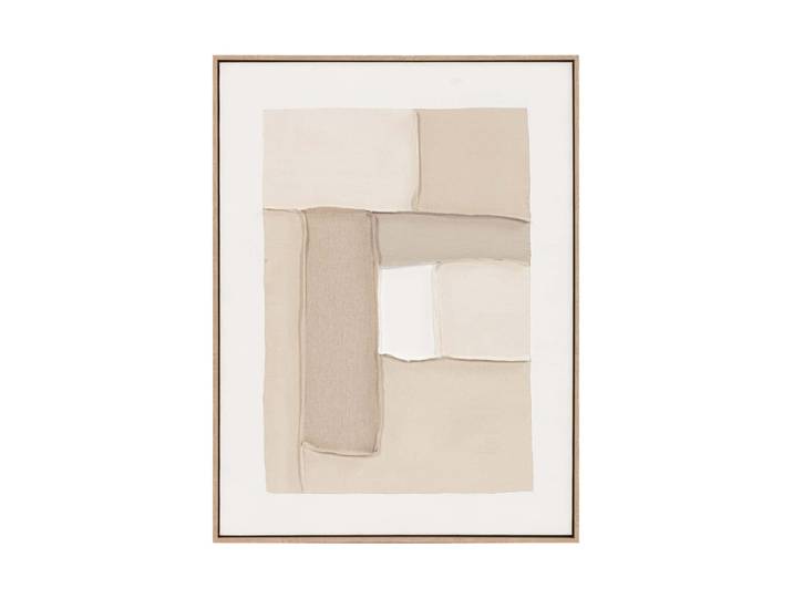Handgemaltes, gerahmtes Bild „Shades of Sand“ 80 x 60 cm Beige, Weiss Crea Collection