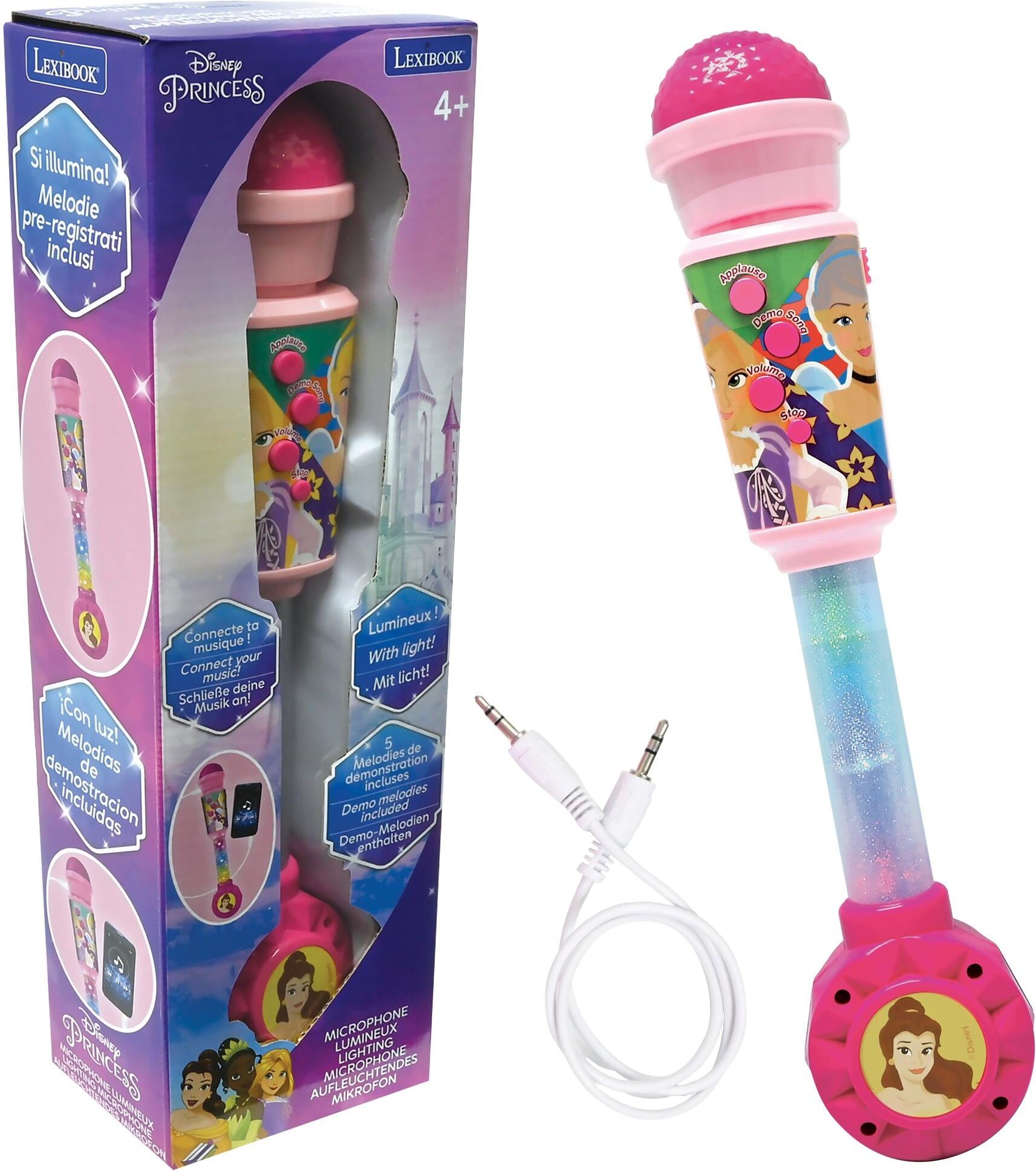 Lexibook Disney Princess Light-Up Microphone with Speaker for Kids, Ages 4+