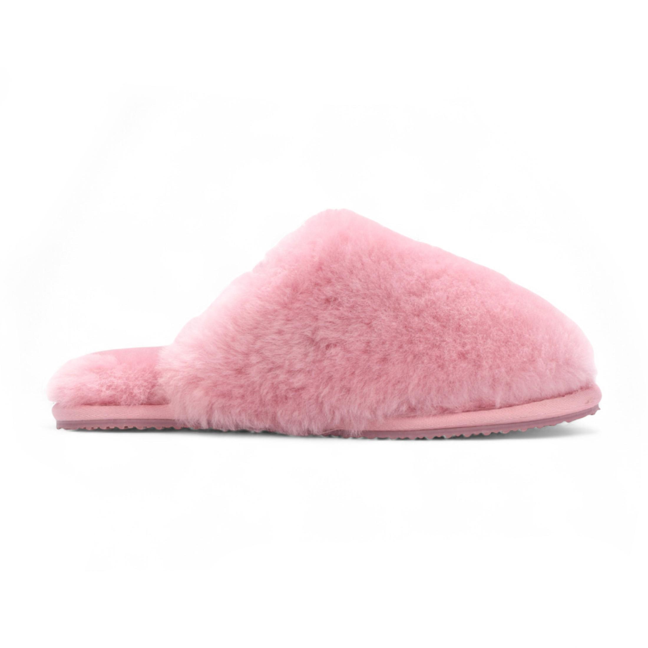 Damen Schaffell Hausschuhe Rosa Warm Winter Pelz Pantolette - Aurora