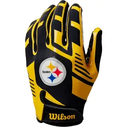 Wilson NFL Pittsburgh Steelers Strech Fit Footballhandschuhe black/yellow Adult