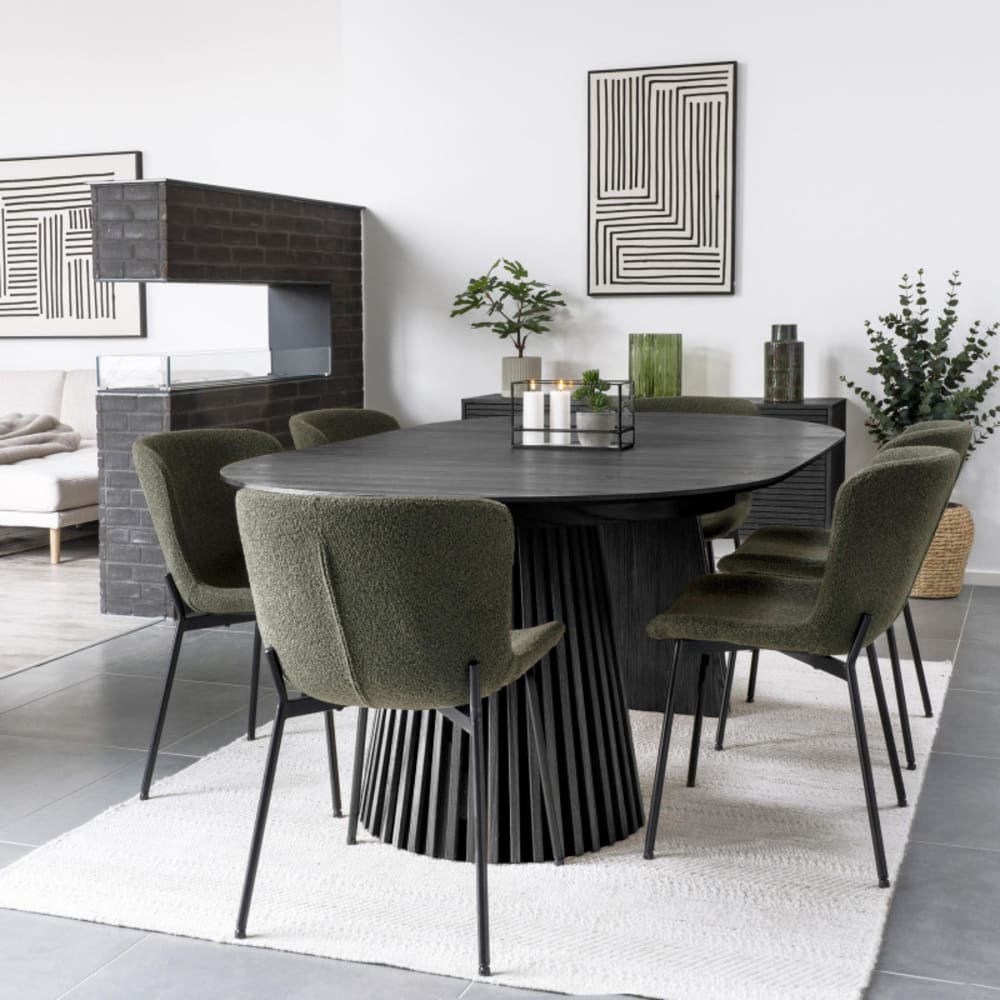 Moloo Table repas 200 à 300 cm noir Noir 200x75x120cm