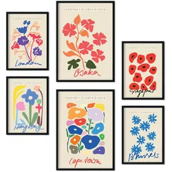 POSTER Set Mit 6 Blumen Sammlung A3 & A4 Schwarzer Rahmen