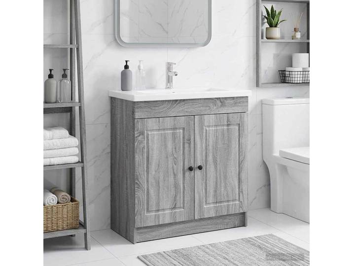 vidaXL Unter dem Waschbecken Badschrank Grau Sonoma