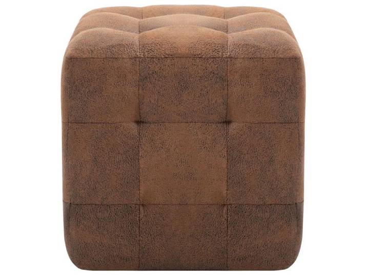 BEL-ACHAT* Petit fauteuil/chaise - ABBOTI - 2 pcs Poufs Marron 30x30x30 cm Similicuir daim Prom48763464