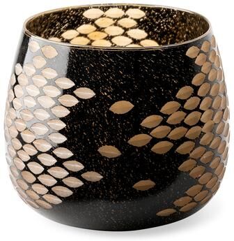Mercana Mojave Black and Gold Detail Glass Vase