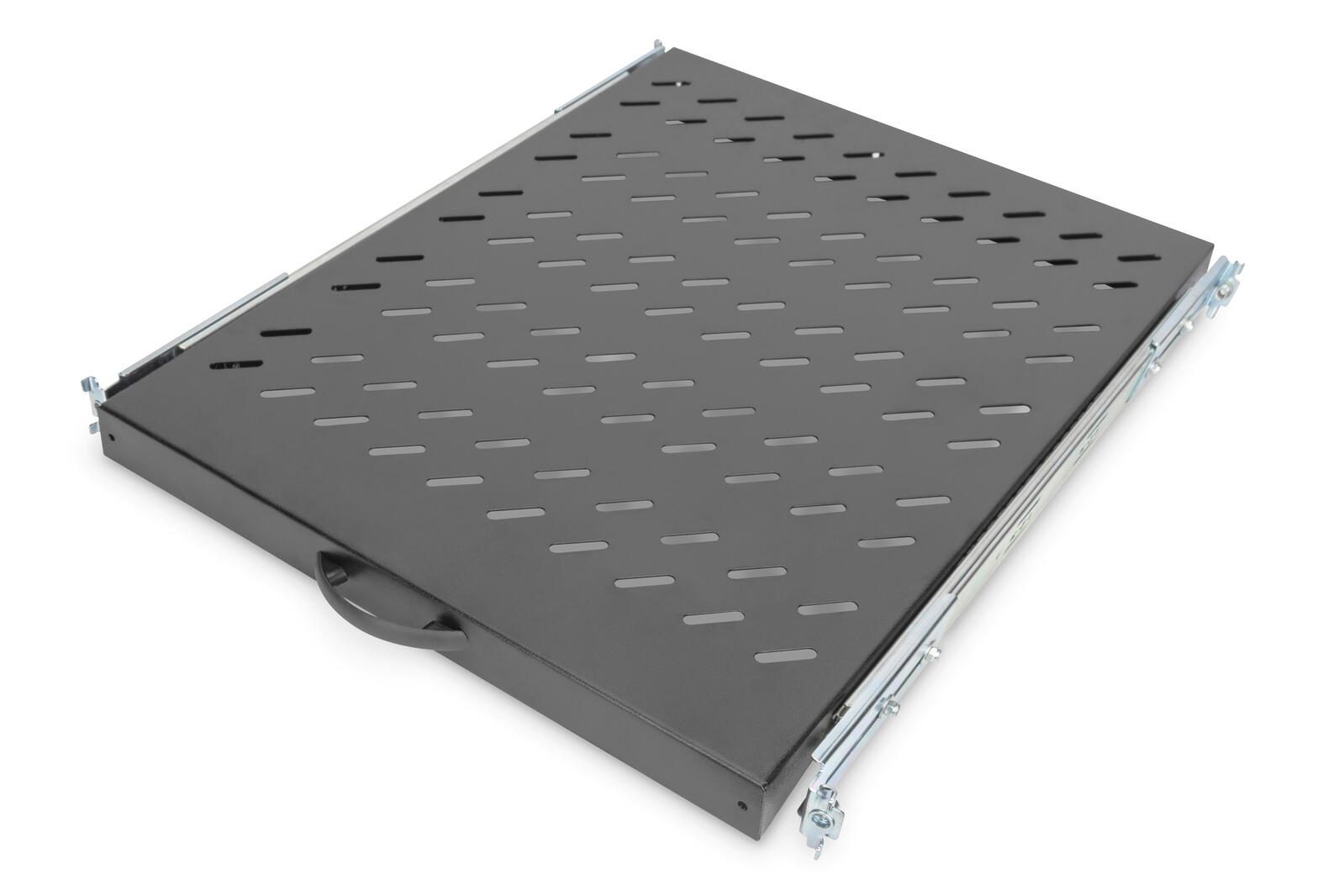 Digitus Fachboden 19"-Schränke ausziehbar ab 800mm Tiefe bis 25kg 1HE RAL9005 schwarz DN-19 TRAY-2-800-SW