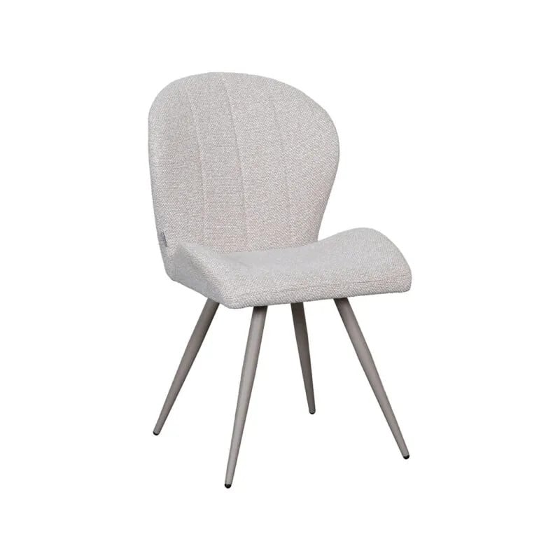 Label51 Eetkamerstoel Sil - Naturel - Taupe Boucle - Metalen Frame