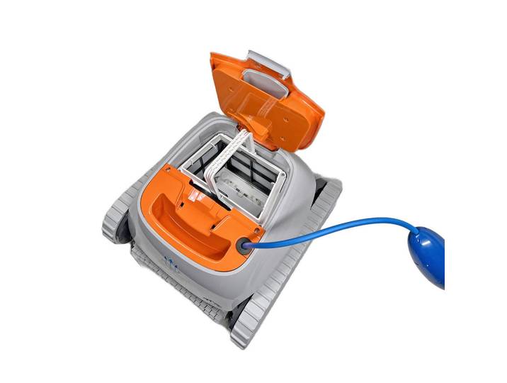 Poolroboter Xeox Poseidon, Grau, Orange, Kunststoff, 40x25x43 cm, Freizeit & Co, Pools & Wasserspaß, Poolzubehör, Poolroboter