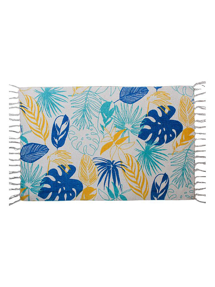 Ornami Baumwoll-Teppich ''Ramla'' in Blau - (L)90 x (B)60 cm - onesize