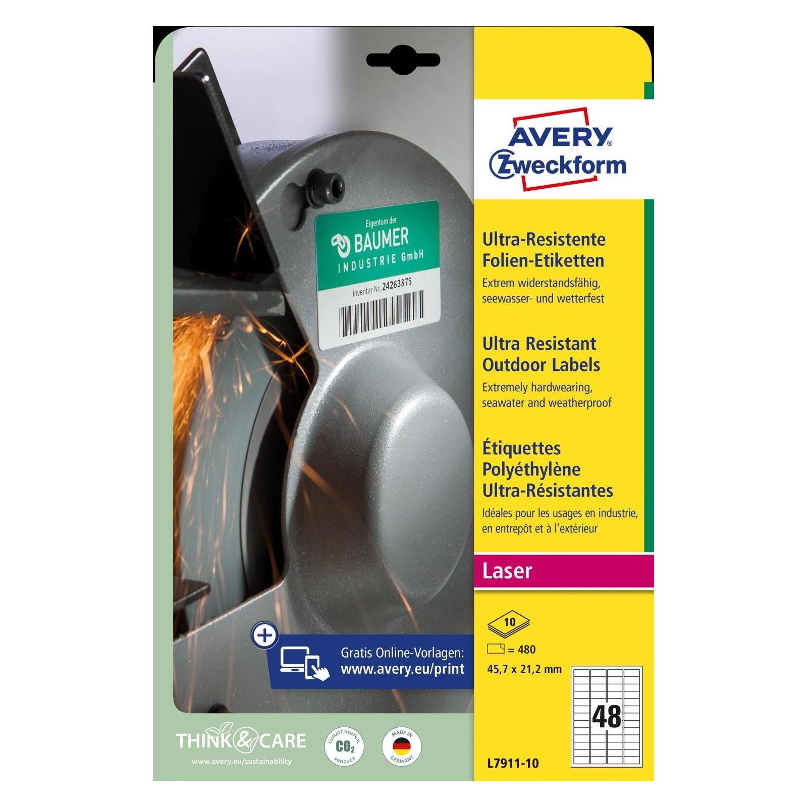 Avery Ultra-Resistente Folien-Etiketten (L7911-10)