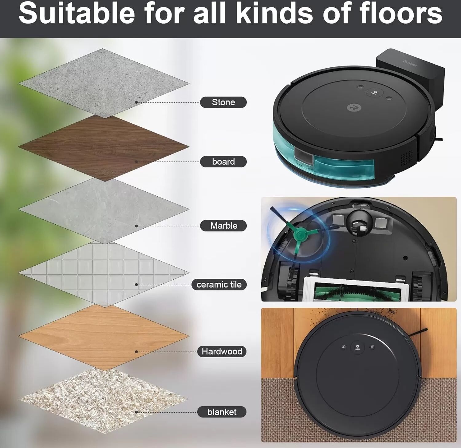 INF iRobot Roomba Seitenbürsten Set (8 Stück) - Verbesserte Reinigungsleistung