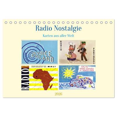 Radio Nostalgie Karten aus aller Welt (Tischkalender 2026 DIN A5 quer), CALVENDO Monatskalender