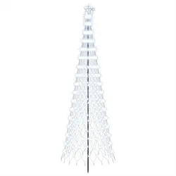vidaXL LED-Weihnachtsbaum 300 cm 350 LEDs Kaltes Weiß Eisen Schwarz 42053602