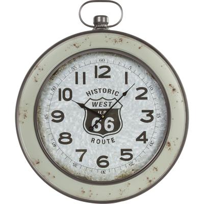 Wanduhr "Waclaw" aus Holz", silber (altsilberfarben), T:5,5cm, MYFLAIR MÖBEL & ACCESSOIRES, Wanduhren, Wanduhr, rund, dekorativ in Küche & Wohnzimmer