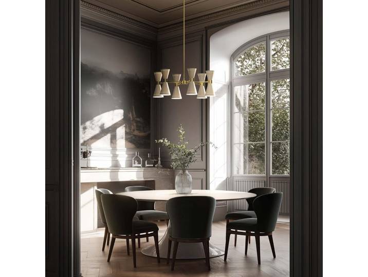 Megafono Pendellampe, elfenbeinfarben, Ø 100 cm - Stilnovo - Wohnzimmer - Design - Metall - Mehrflammig