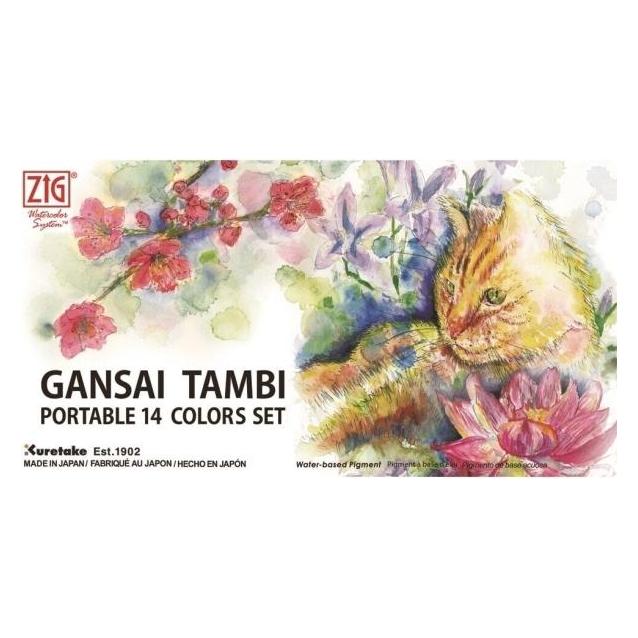 Zig Gansai Tambi Portable watercolors, 14 colors (MC30-1)