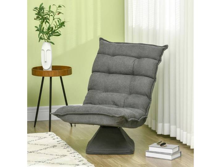 Fauteuil/canapé de sol avec dossier réglable fauteuil inclinable pivotant coussin d'assise au sol
