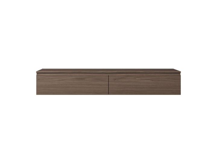 Selsey Tv-Lowboard Bemmi Walnuss Wisconsin 175 cm, Dunkelbraun, 2 Fächer, Rechteckig, 175x28.4x31.8 cm, Wohnzimmer, TV Möbel, Lowboards, Lowboards stehend