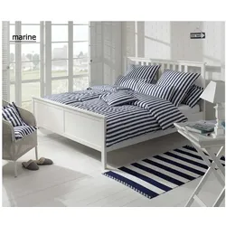 Elegante Bettwäsche Lido - 155x220 cm + 80x80 cm	marine
